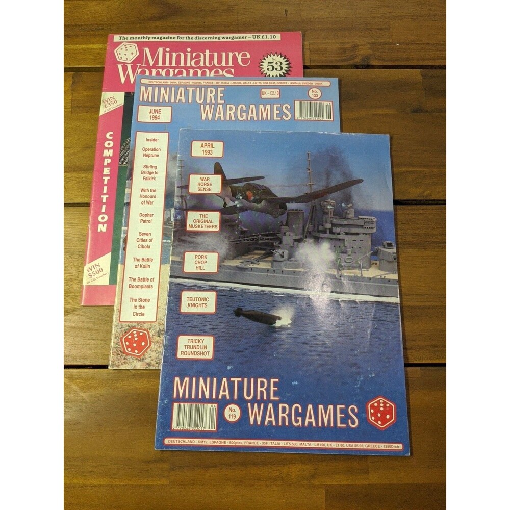 Lot Of (3) Miniature Wargames Magazines 53 April 1993 June 1994